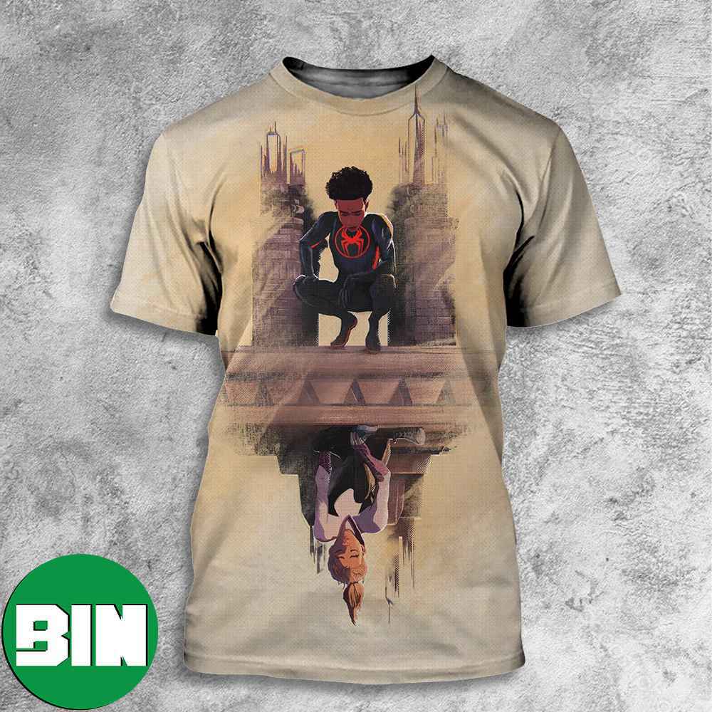 Miles Morales x Gwen Stacy Spider-Man Across The SpiderVerse x Spider Gwen 3D T-Shirt