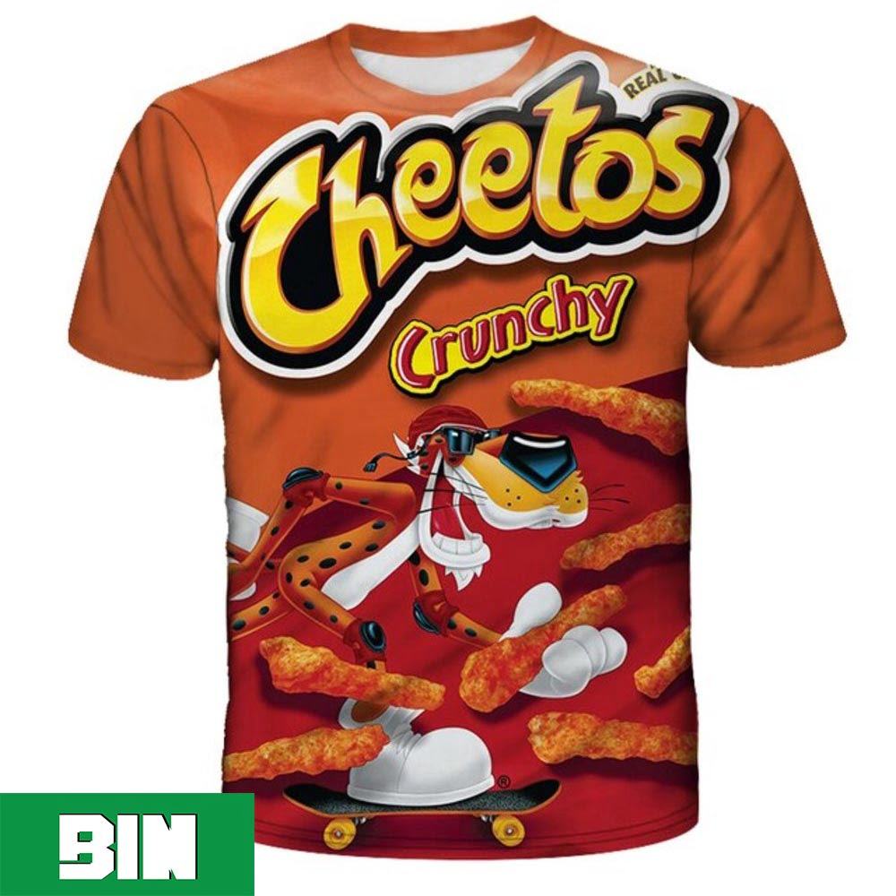 New Hip Hop Fashion 3D Cheetos Fast Food Loose Summer 2023 All Over Print Shirt