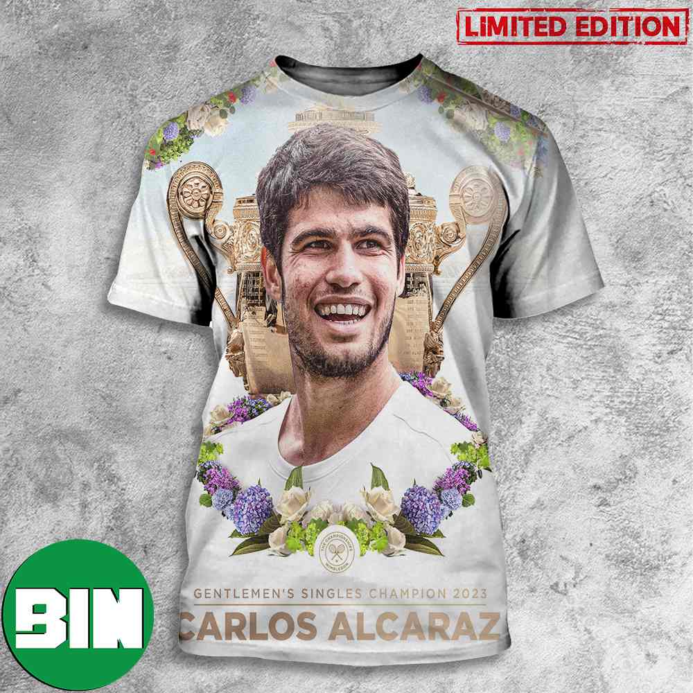 New Name New Reign Carlos Alcaraz 2023 Wimbledon Gentlemen_s Singles Champion 3D T-Shirt