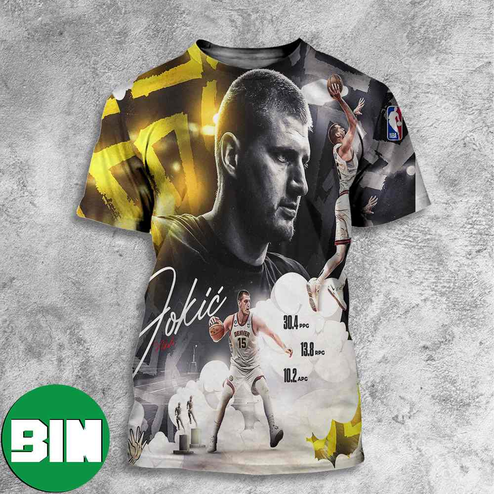 Nikola Jokic The Best Player In The League NBA Playoffs 2023 Denver Nuggets Signatures All Over Print Shirt