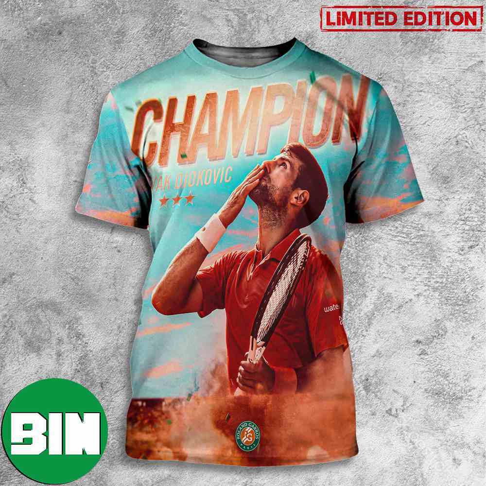 Novak Djokovic Championships French Open Men_s 2023 3D T-Shirt