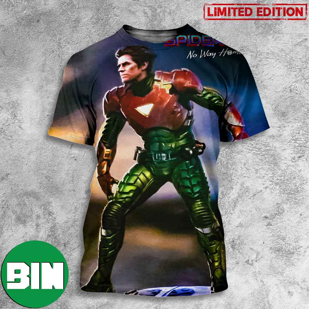 Official New Spider-Man No Way Home Concept Art Green Goblin Wearing Iron Man Mark 6 3D T-Shirt Official New Spider-Man No Way Home Concept Art Green Goblin Wearing Iron Man Mark 6 3D T-Shirt