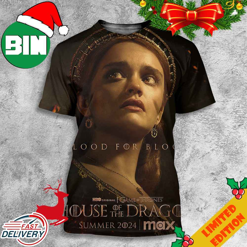 Olivia Cooke_s Alicent Hightower First Poster For House Of Dragon Season 2 3D T-Shirt