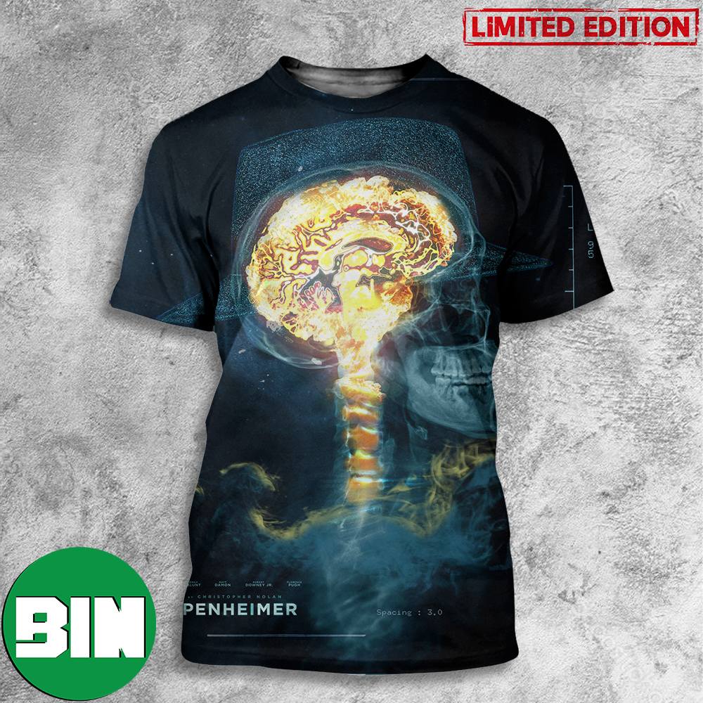 Oppenheimer Idea Of The X-Ray And The Brain Explosion In His Head by BossLogic All Over Print T-Shirt
