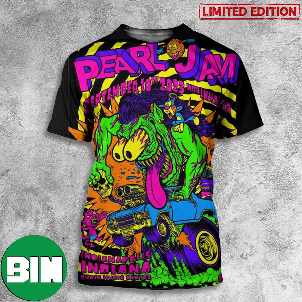 Pearl Jam September 10th 2023 With Inhaler Indianapolis Indiana Ruoff Music Center 3D T-Shirt