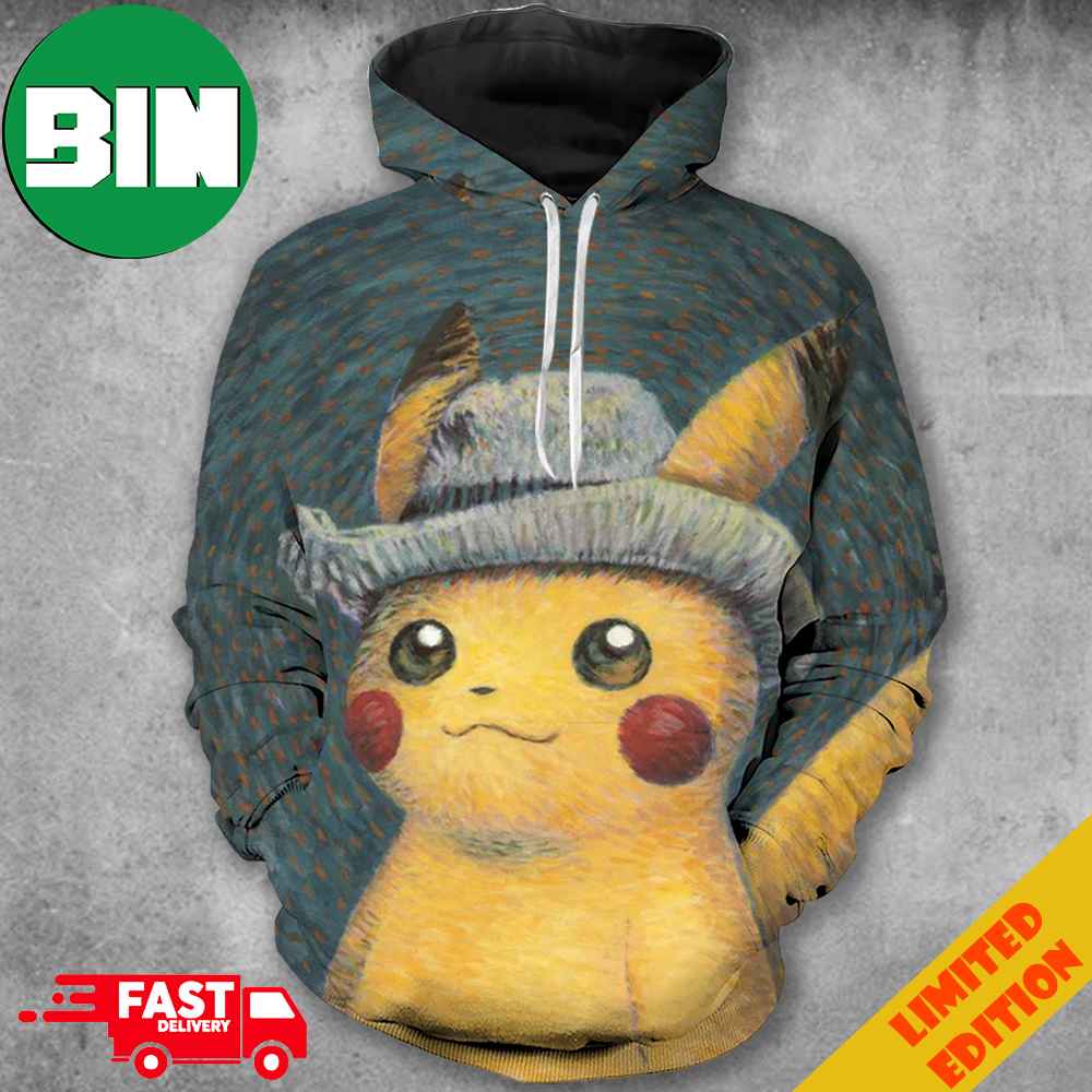 Pokemon x Van Gogh Museum Pikachu Portrait Inspired By Van Gogh Self Portrait All Over Print T-Shirt Pokemon x Van Gogh Museum Pikachu Portrait Inspired By Van Gogh Self Portrait All Over Print T-Shirt