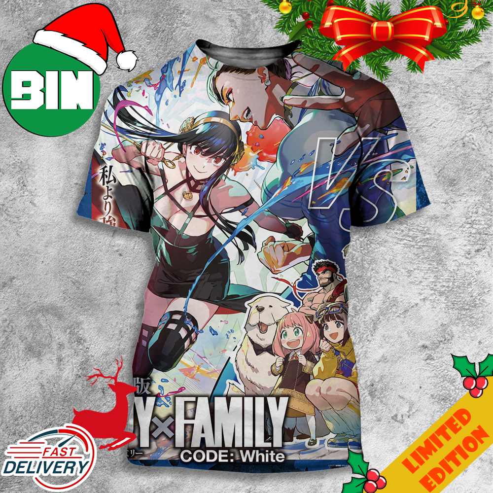 SPY x FAMILY CODE White Movie x STREET FIGHTER 6 Collaboration Project Yor vs Chun-Li 3D T-Shirt SPY x FAMILY CODE White Movie x STREET FIGHTER 6 Collaboration Project Yor vs Chun-Li 3D T-Shirt