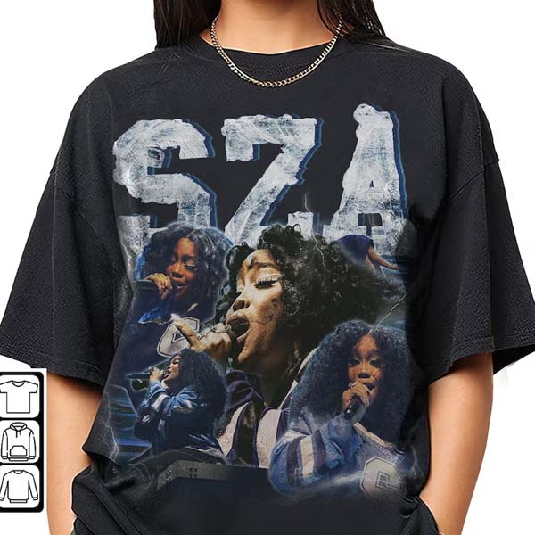 SZA Merch T-shirt CTRL Album Lyrics Aesthetic Music Tee SOS Vibes