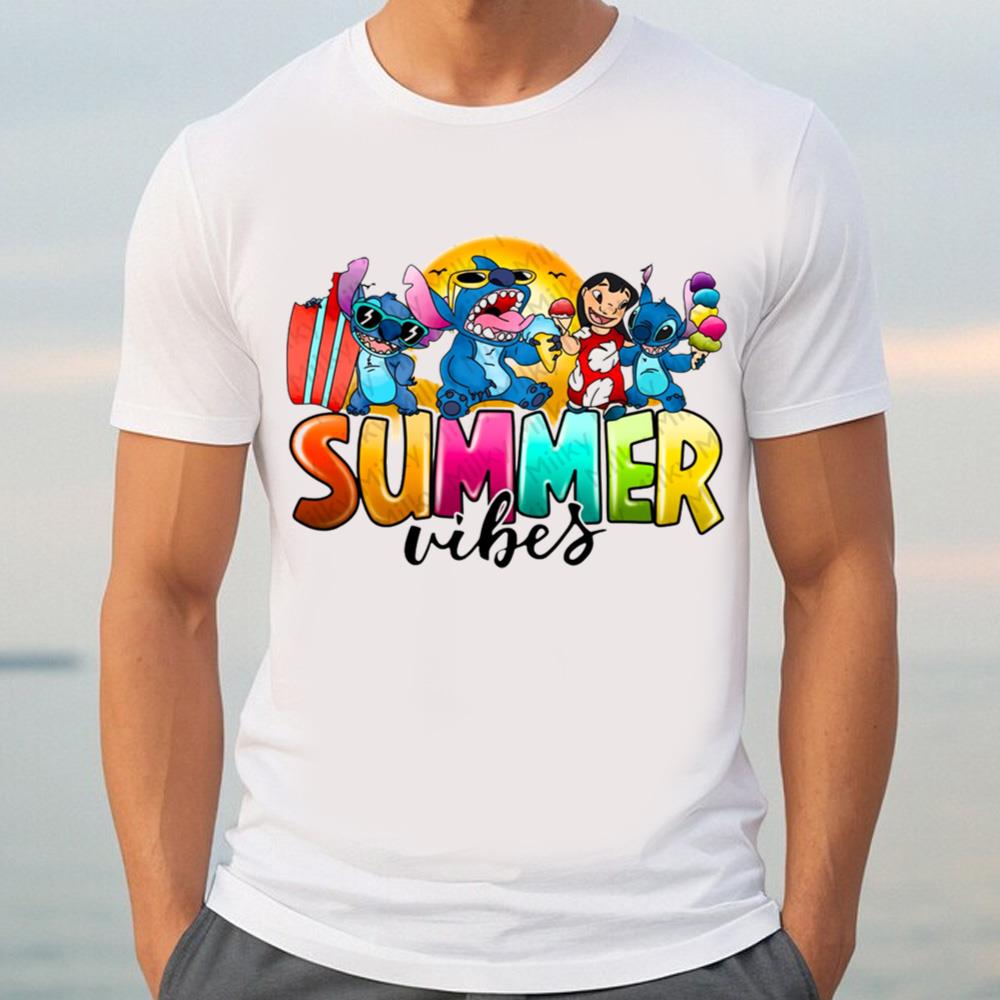Stitch Summer Vibes Shirt, Lio And Stitch Beach Sunglasses Shirt