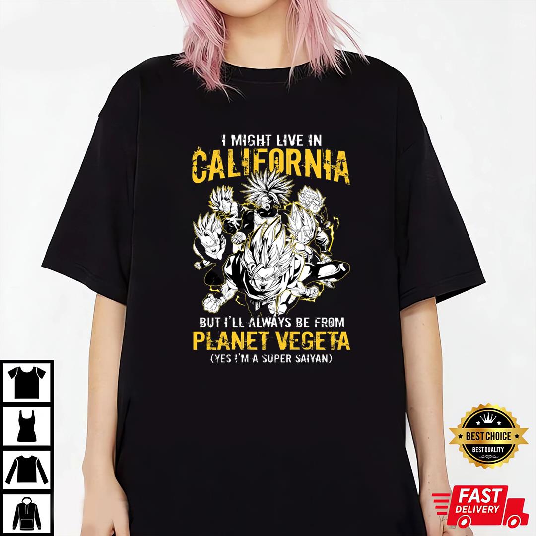Super Saiyan Vegeta Planet Califonia T-Shirt Gift For Dad, Dragon Ball Z Daddy T-Shirt