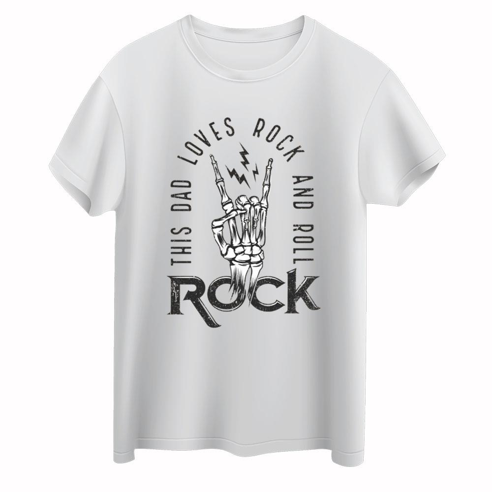 This Dad Loves Rock And Roll, Rock And Roll Dad, Skeleton Dad Shirt, Happy Father_s Day