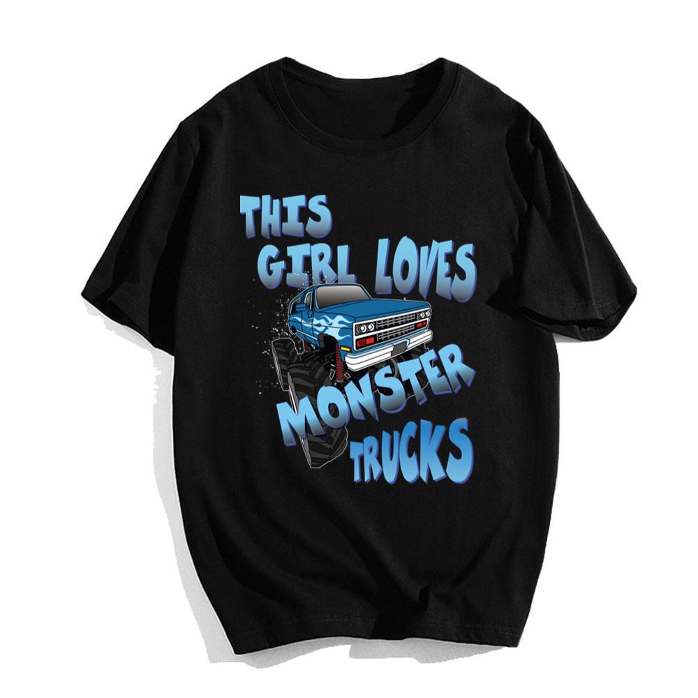 This Girl Loves Monster Trucks T-Shirt Mother_s Day Gift