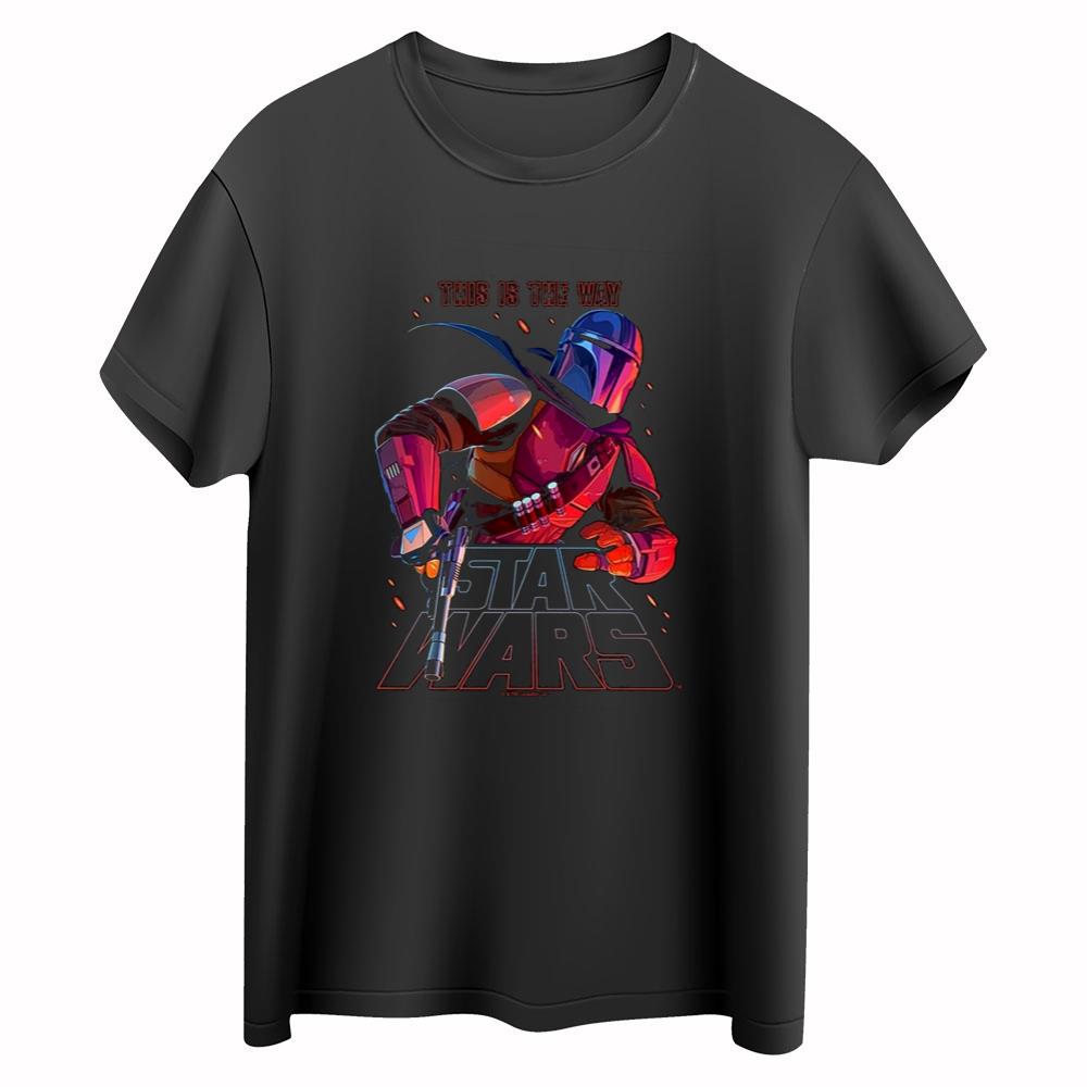 This is the Way Mandalorian Shirt, Black Star Wars TShirt, Disney Mando Tshirt