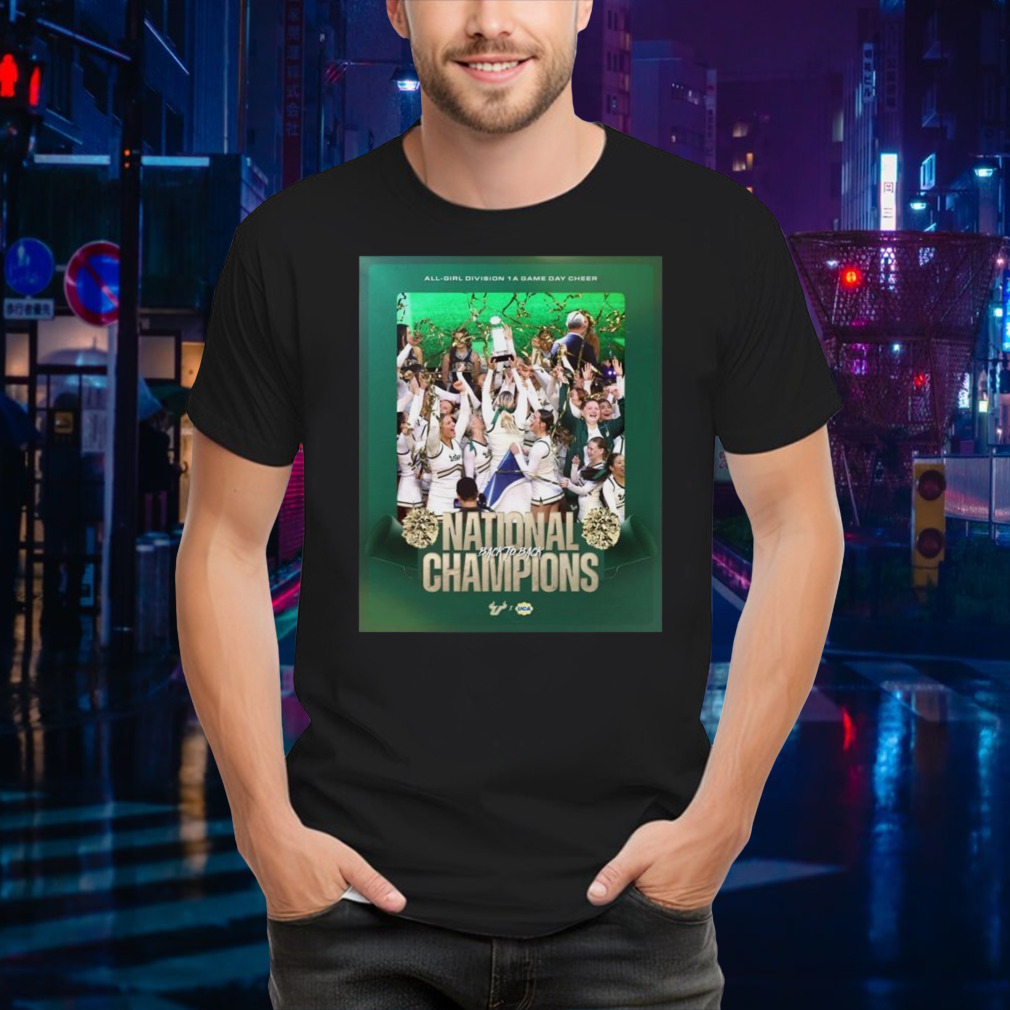 Congratulations To Usf All-girl Cheer Back To Back National Champions 2024 Uca All-girl Division 1a Game Day Cheer T-shirt
