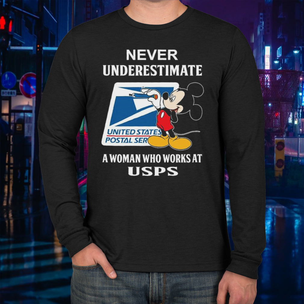 Mickey Mouse Never Underestimate A Woman Who Works At USPS Logo 2024 T ...