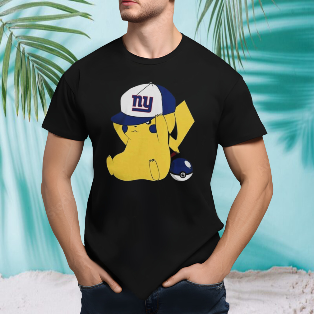 Pikachu Wear The Hat New York Giants Football Logo T-shirts