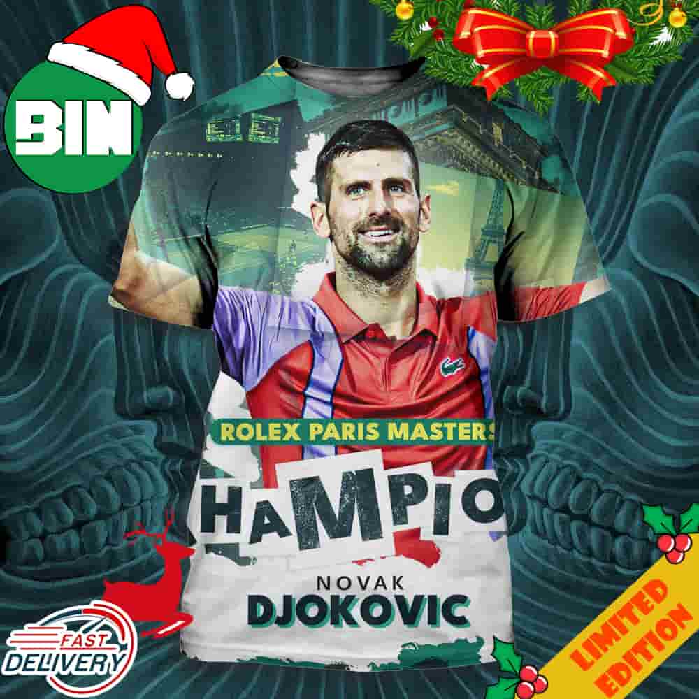 Tennis Rolex Paris Masters Champion Novak Djokovic A Record Extending 40th Masters 1000 Title 3D T-Shirt
