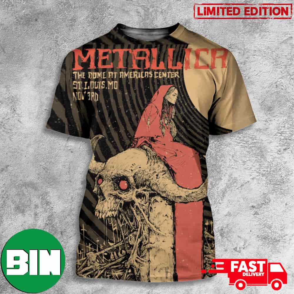 Tonight In M72 St Louis Met On Tour M72STL World Tour Metallica With Pantera At The Dome At America_s Center 3rd November 2023 3D T-Shirt