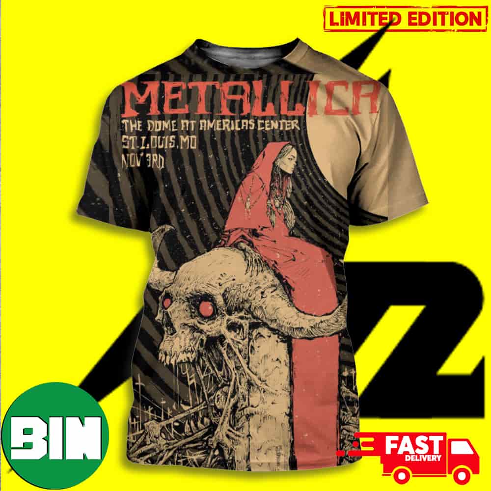 Tonight In M72 St Louis Met On Tour M72STL World Tour Metallica With Pantera At The Dome At America_s Center 3rd November 2023 3D T-Shirt