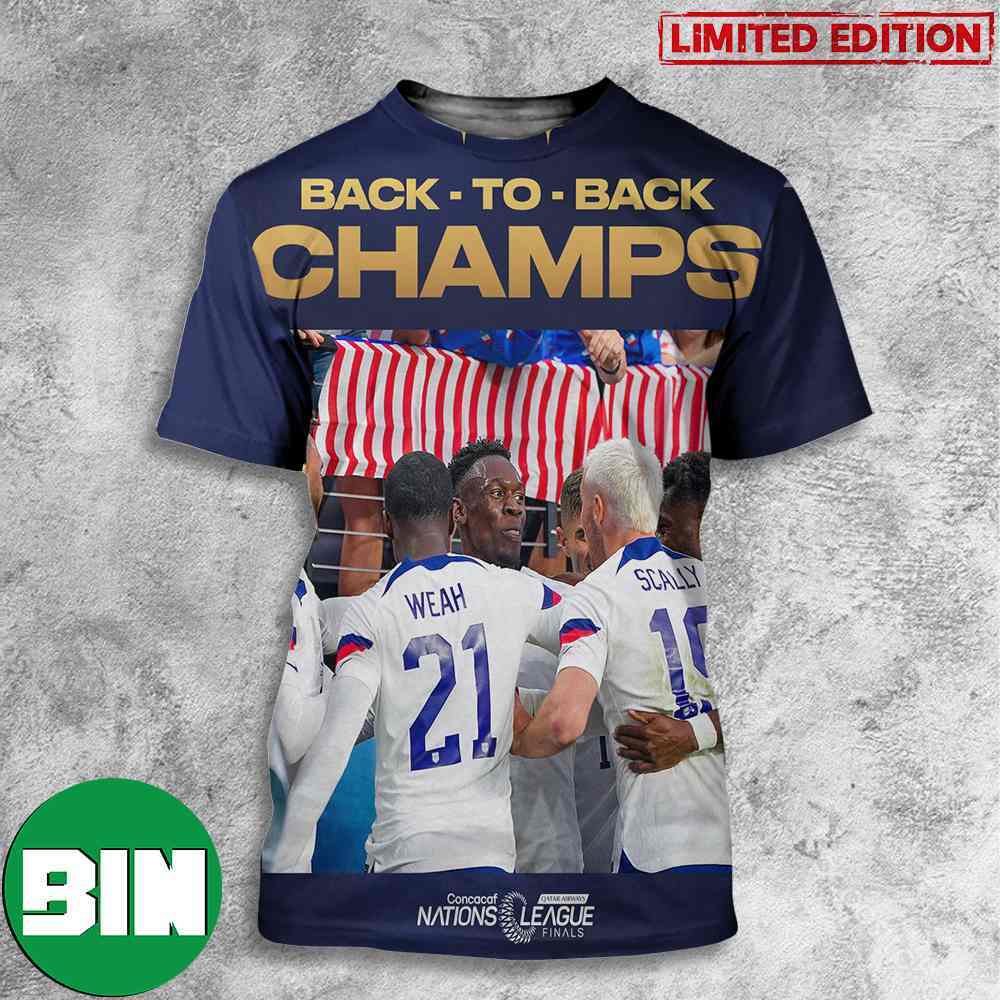 US Men_s National Soccer Team Back To Back Champions Nations League Finals 3D T-Shirt