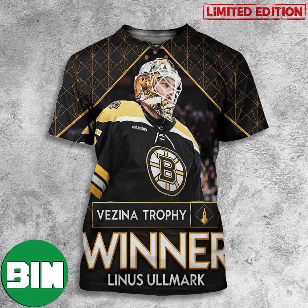 Vezina Trophy Winner Linus Ullmark NHL Awards 2023 3D T-Shirt