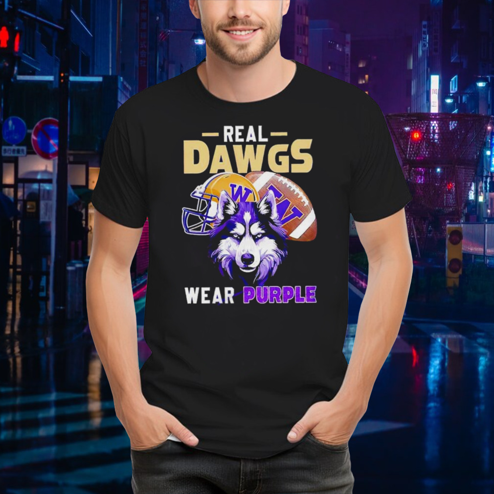 Washington Huskies Real Dawgs Wear Purple Football T-Shirt
