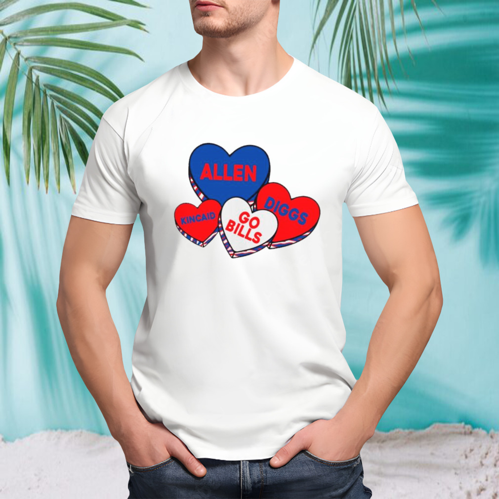 Buffalo Valentine hearts Go Bills shirt