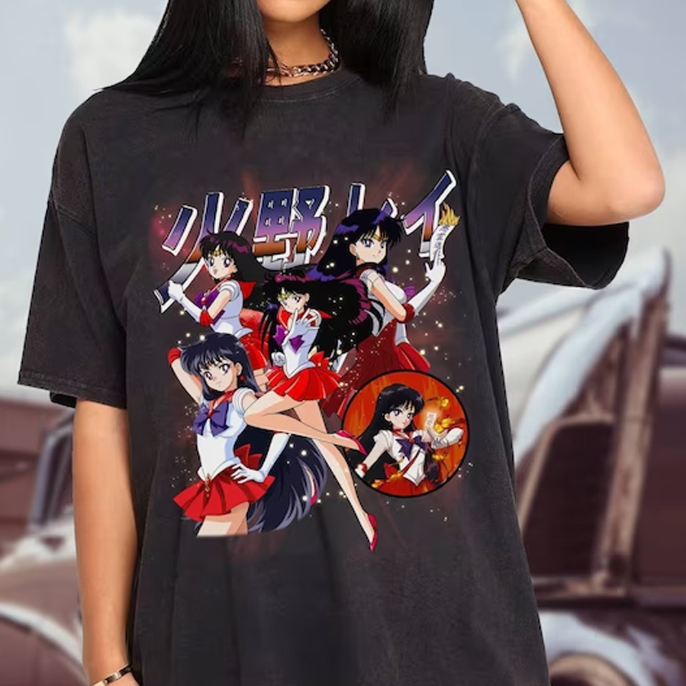 Retro Anime Sailor Moon Sailor Mars T-Shirt Birthday Gift For Girl