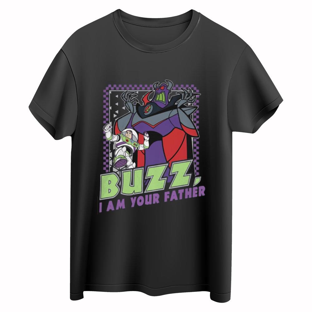 Retro Zurg And Buzz I Am Your Father Shirt, Disney Pixar Toy Story Checkerboard T-shirt