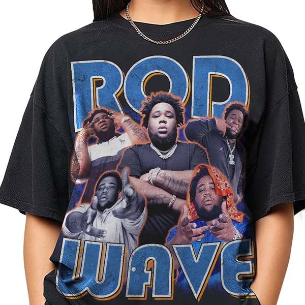Rod Wave Merch Music T-Shirt HipHop Rap Tee for Fishing Fans