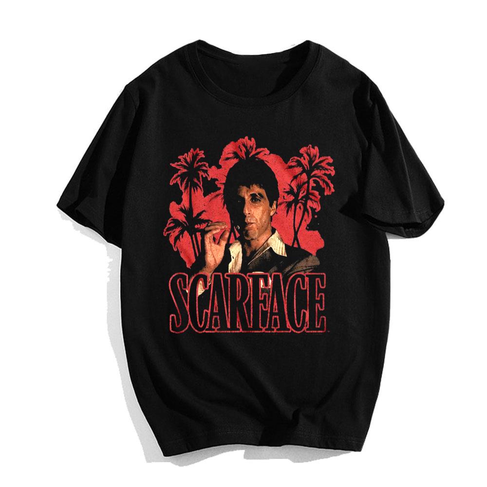 Scarface Red Palms Black T-Shirt