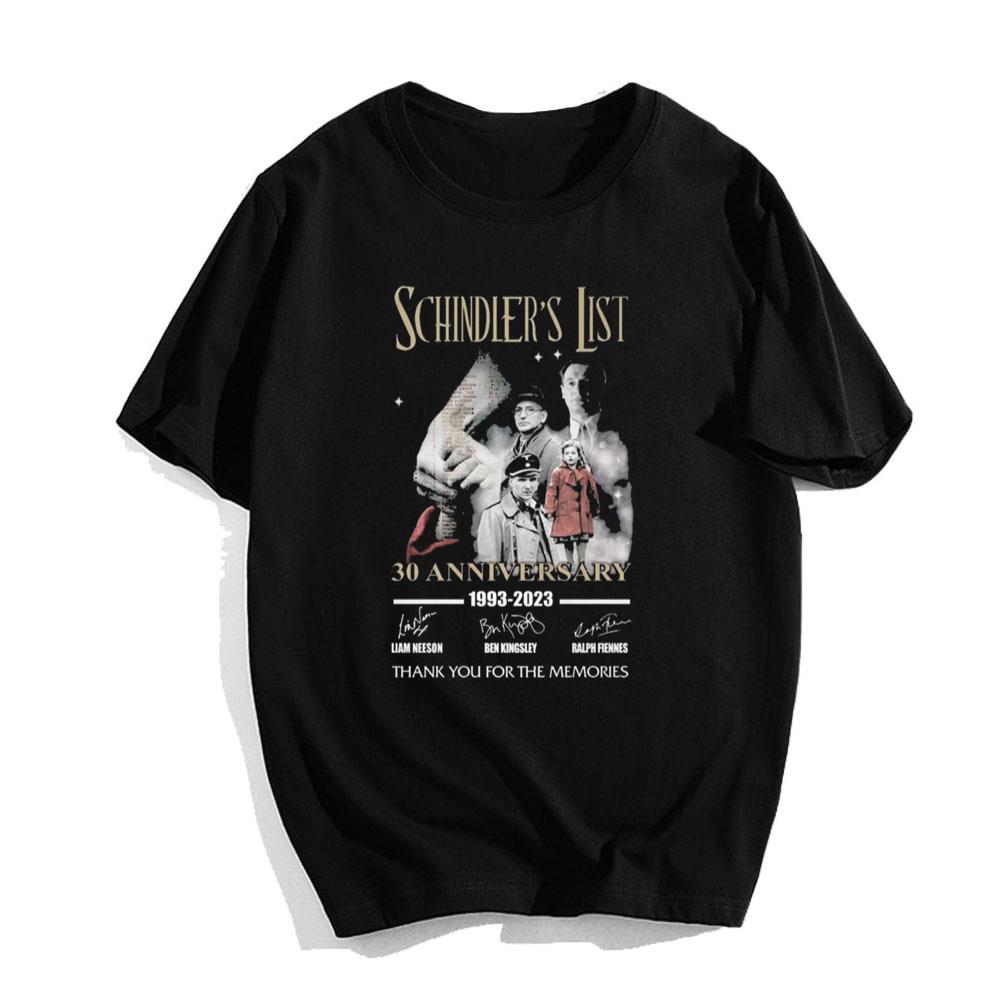 Schindler’s List 30th Anniversary 1993-2023 Thank You For The Memories Signatures T-shirt