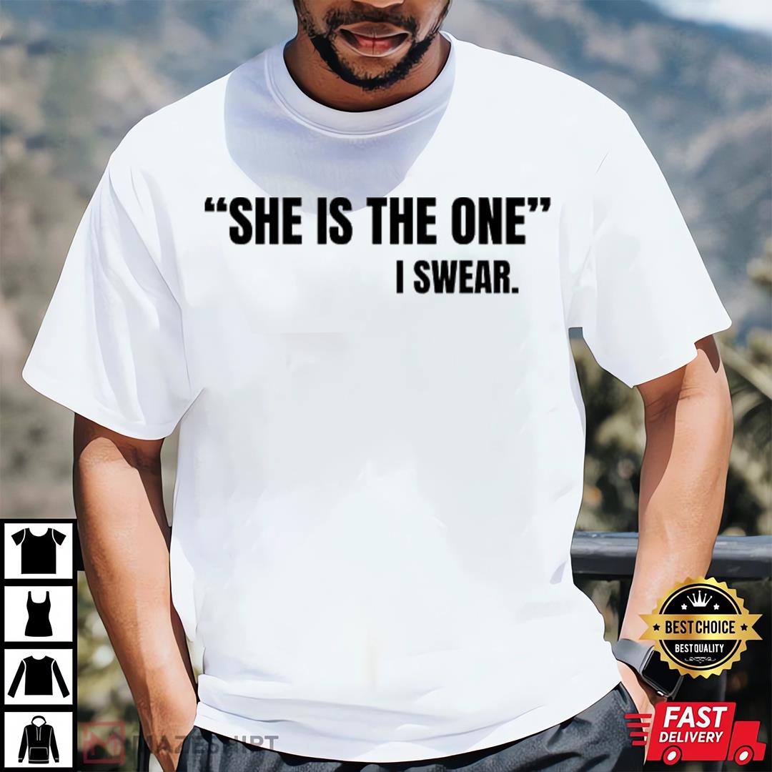 She Is The One Mens White Lies Party T-shirt For Adult