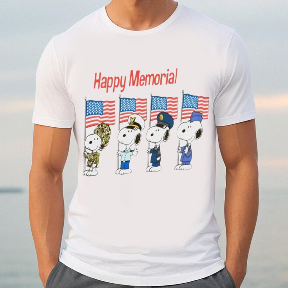 Snoopy Happy Memorial Day USA Flag Shirt