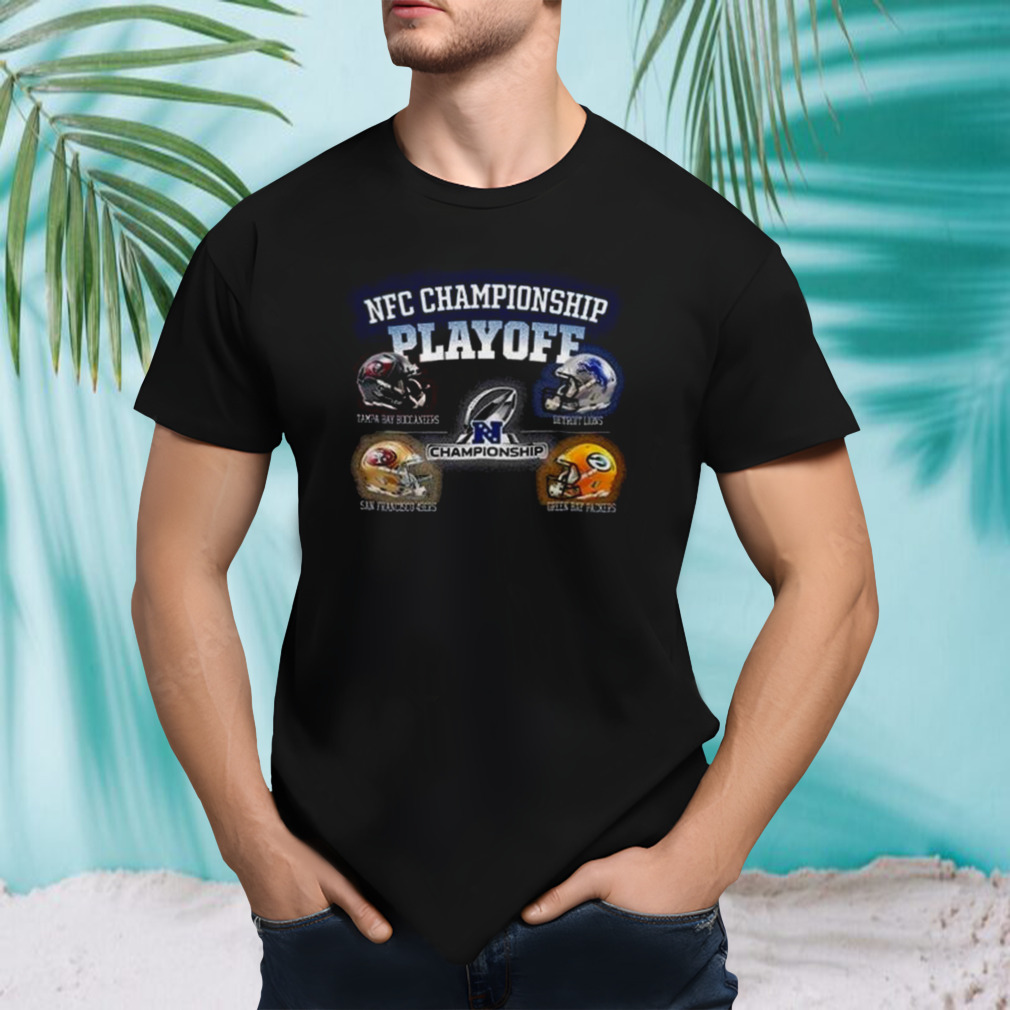 NFL Playoff Season 2023-2024 These Are The Four Head To Head Helmet NFC Championship T-Shirt