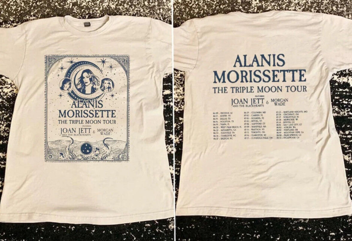 Alanis Morissette The Triple Moon Tour 2024 White T-Shirt