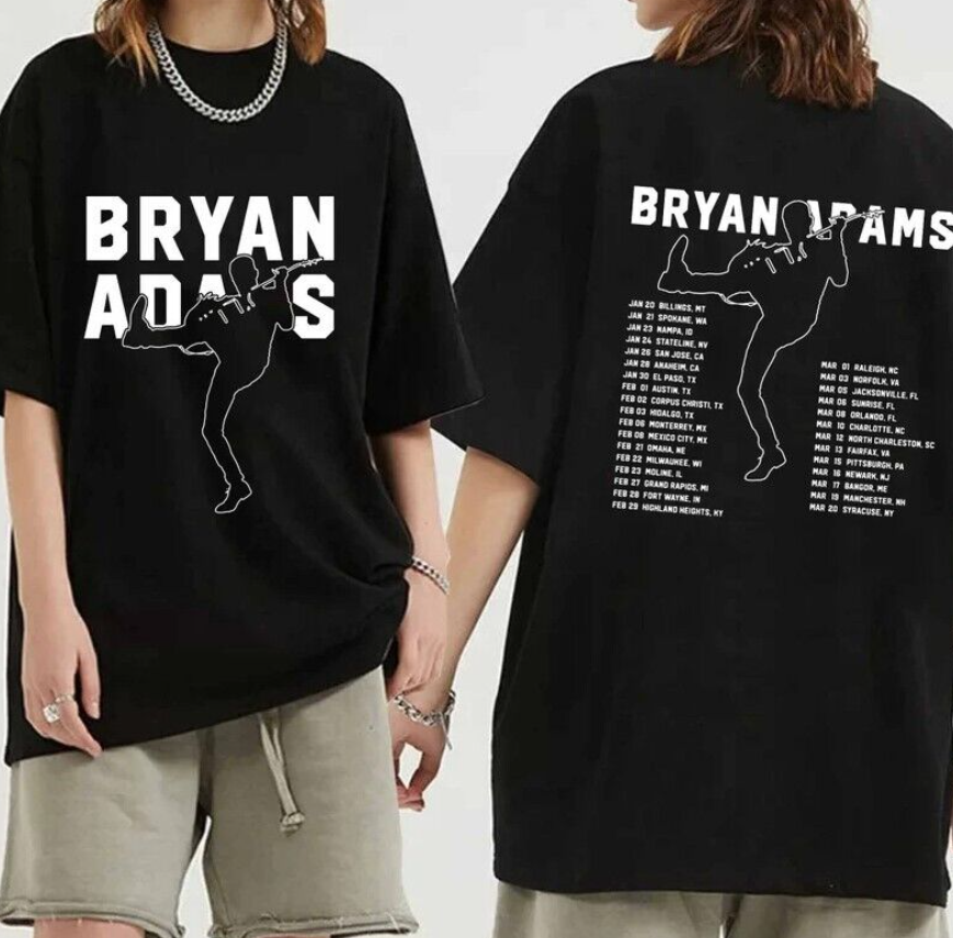 Bryan Adams Tour 2024 Black T-Shirt