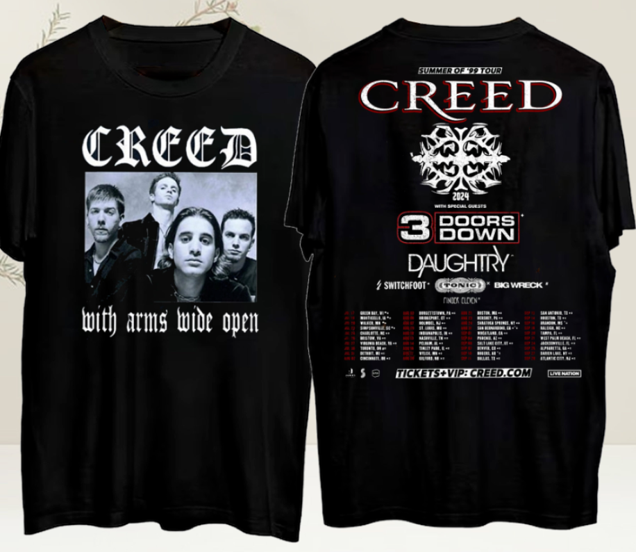 Creed Band 2024 Tour Summer of '99 Tour T-Shirt Cotton Unisex Fans Gift