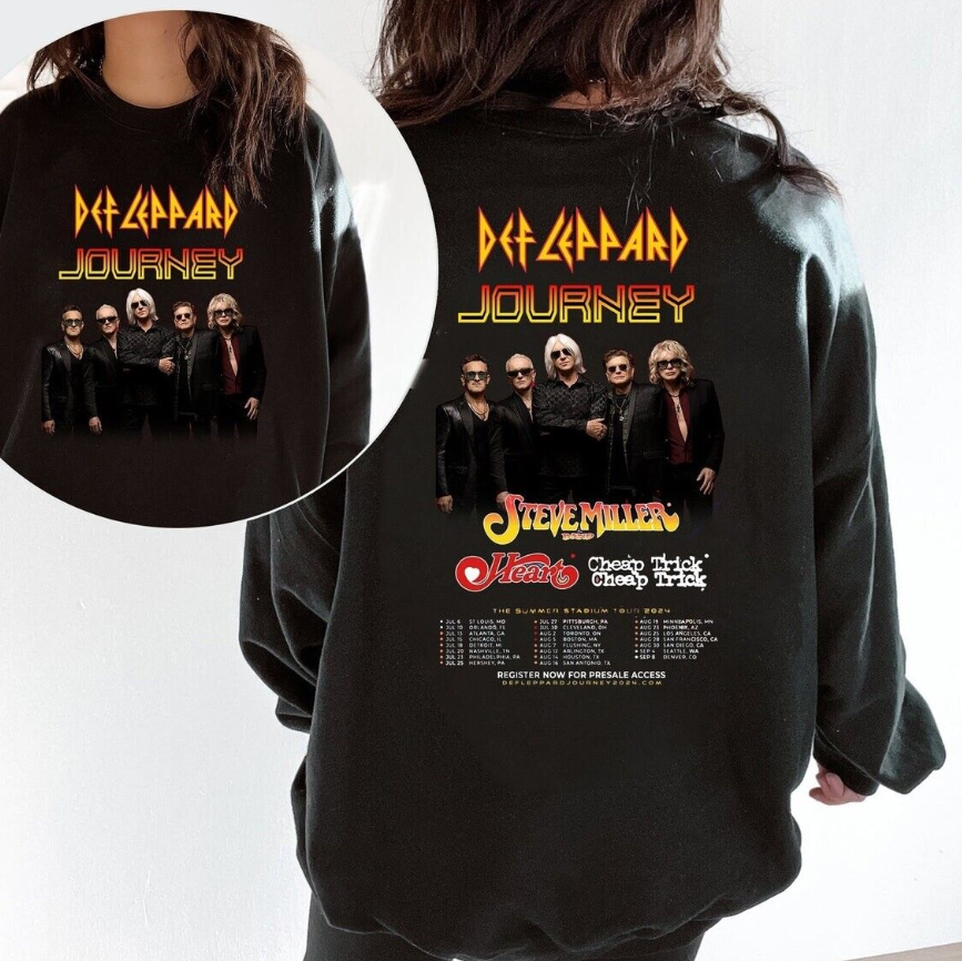 Def Leppard Tour 2024 Journey Cheap Trick Music shirt Gift Fans