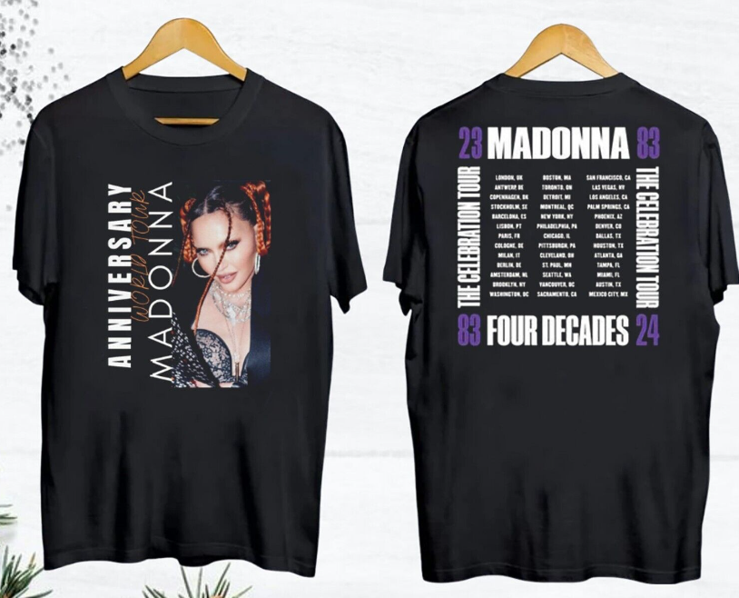 Four Decades Tour Shirt, 2024 Tour Madonna The Celebration T-Shirt