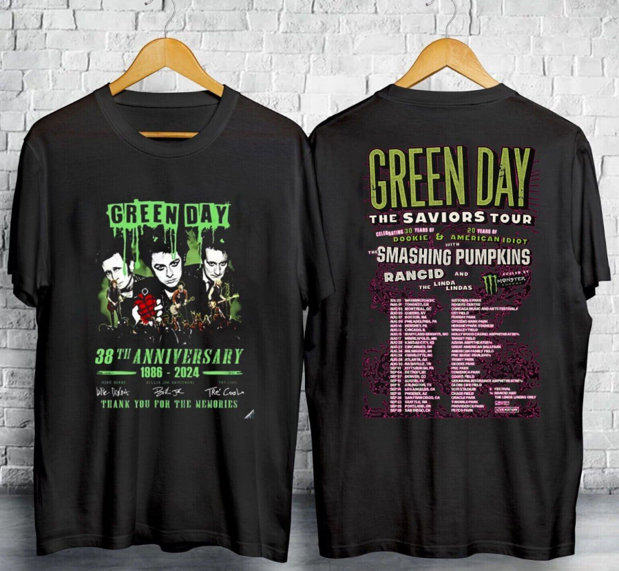 Green Day The Saviors 2024 Tour T-Shirt, Green Day Band Graphic T-Shirt