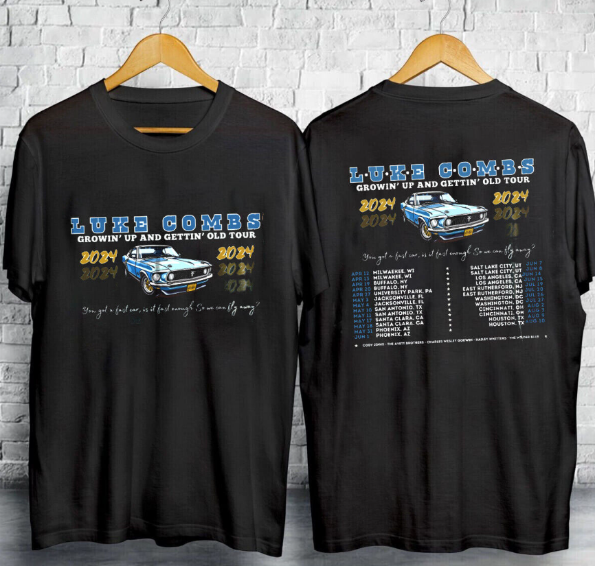 Luke Combs Growin Up Tour 2024 T-Shirt Gift For Fans