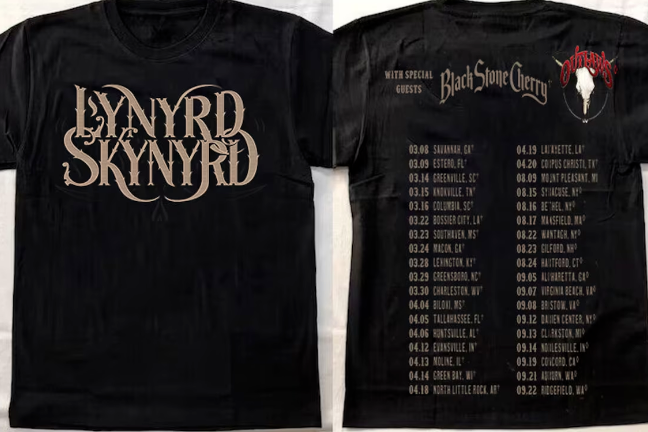 Lynyrd Skynyrd ZZ Top Tour 2024 Black Stone Cherry T-Shirt