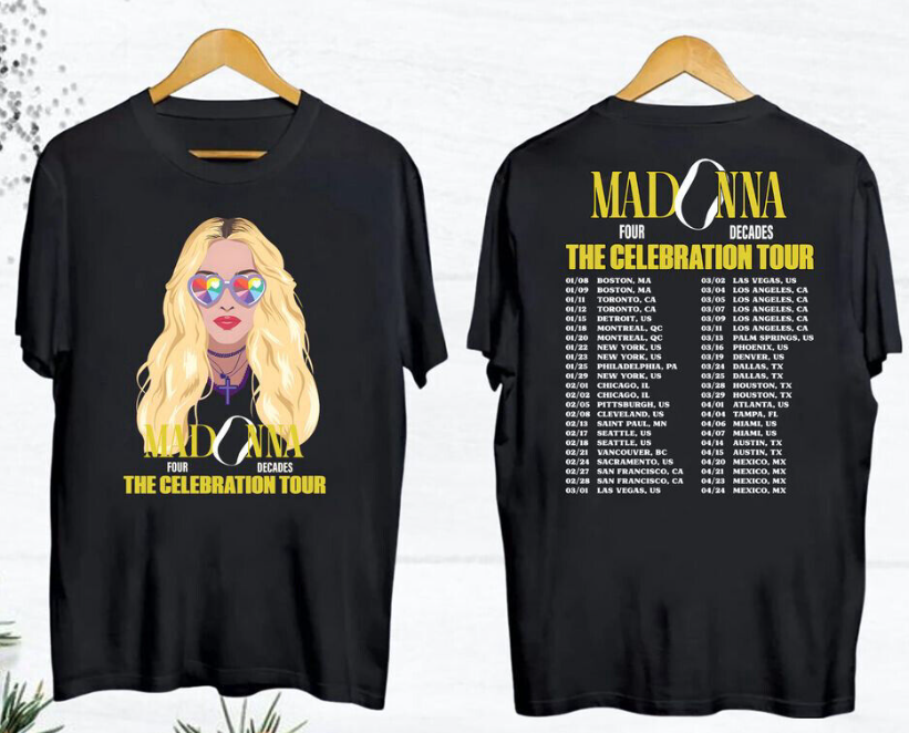 Madonna 2024 The Celebration Tour T-Shirt, Madonna Merch Fan Gifts