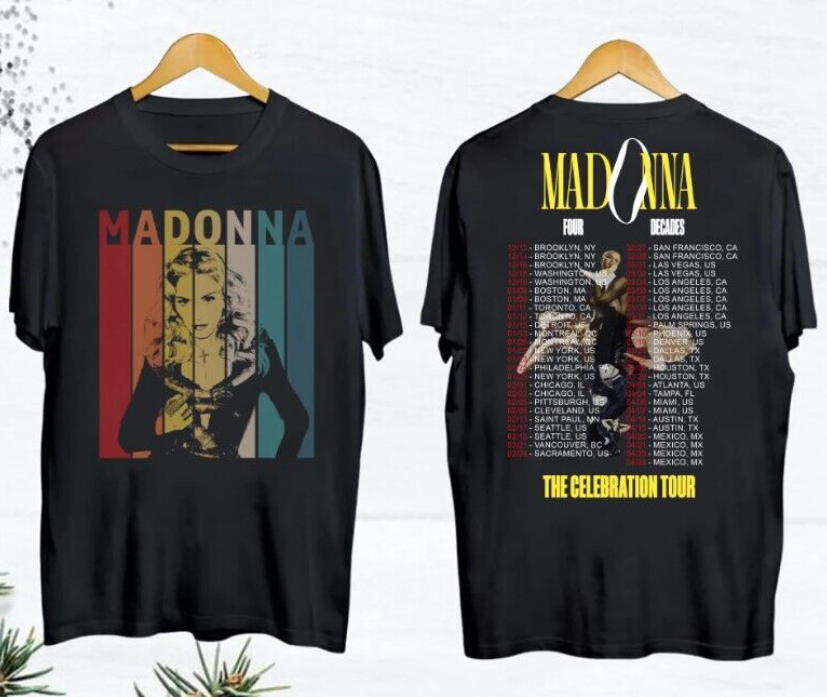 Madonna 90S Vintage Shirt, 2024 Tour Madonna The Celebration T-Shirt