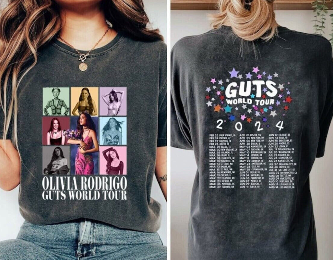 Olivia Rodrigo Guts Tour 2024 T-Shirt Gift Fans Music