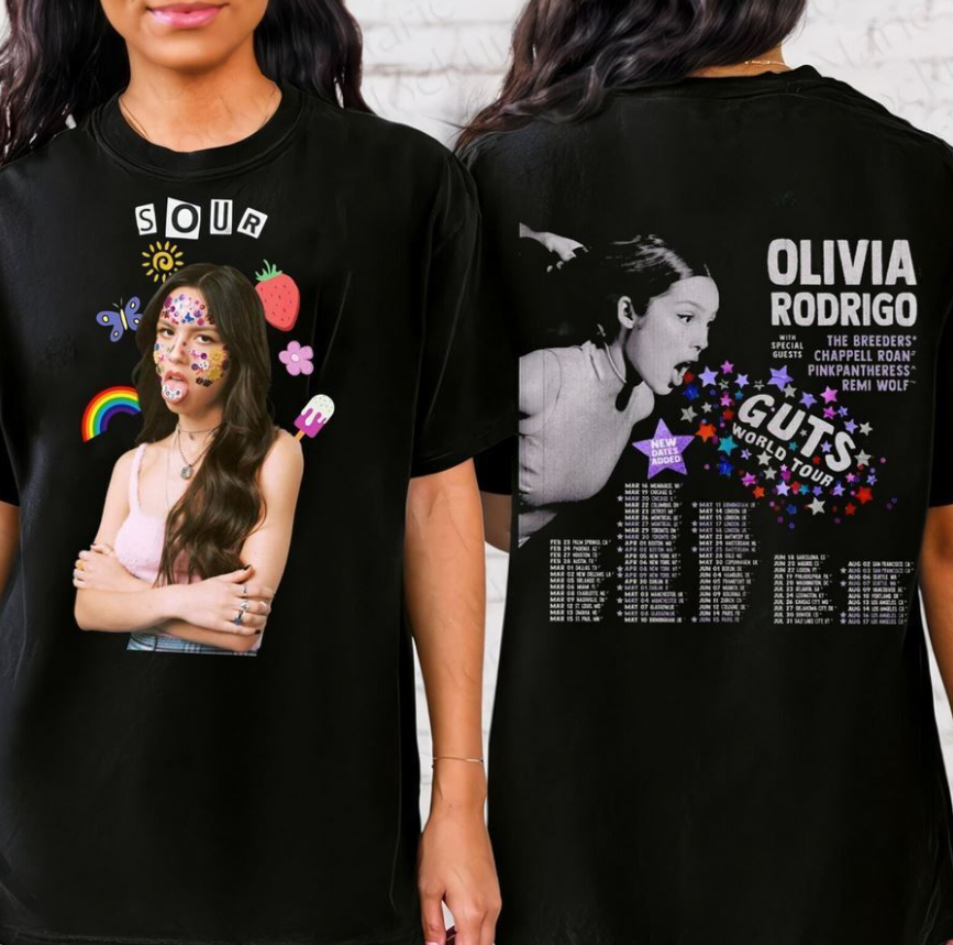 Olivia Rodrigo Guts full date tour 2024 shirt, Olivia Rodrigo shirt