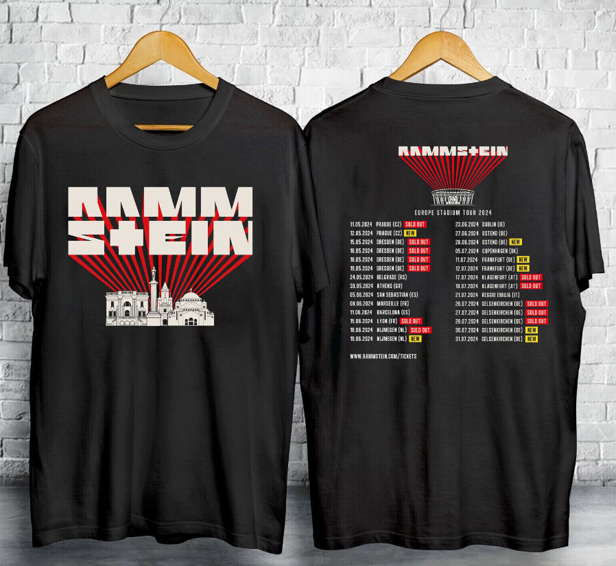 Rammstein Europe Stadium Tour 2024 Tour Dates Shirt