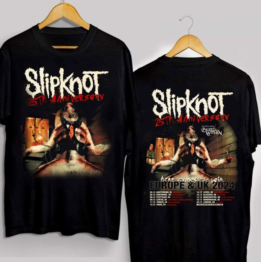 Slipknot Band UK & European Tour 2024 Band T-shirt Unisex Gift For Fan