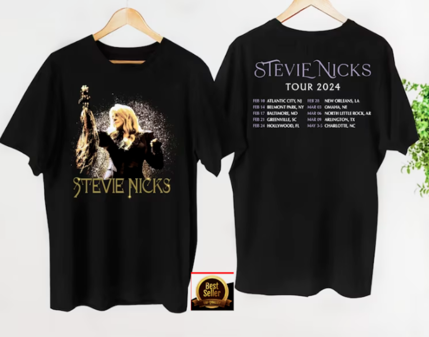 Stevie-Nicks 2024 Live In Tour Music 2 sides Black T-Shirt Gift Fans Music